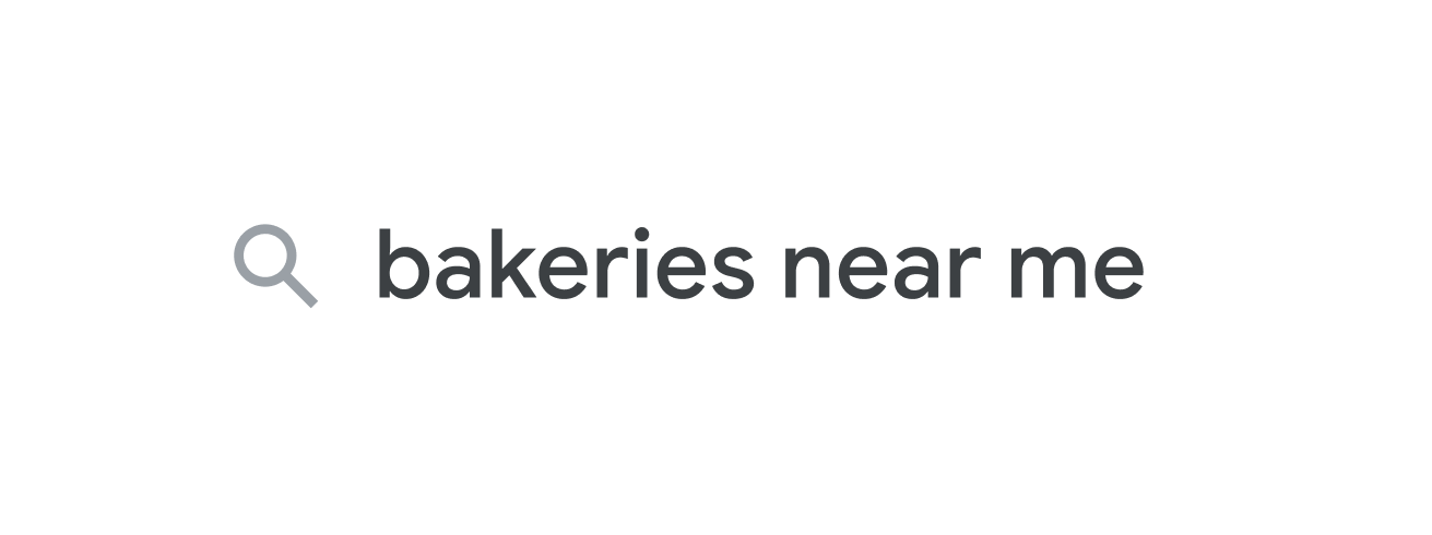 Search bar illustration with the query &quot;bakeries near me&quot;