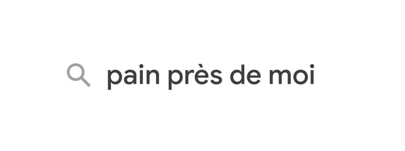 Illustration de la barre de recherche avec la requête «&nbsp;boulangeries près de moi&nbsp;»