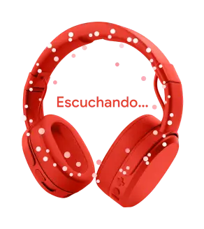Ilustración de auriculares rojos