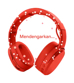 Ilustrasi headphone merah