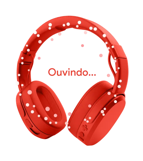 Illustration of red headphones