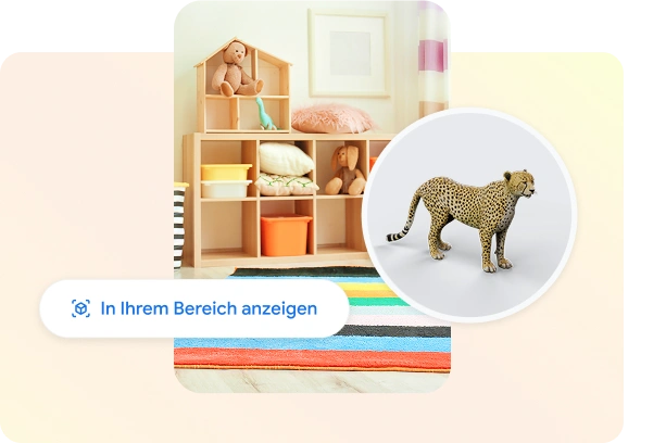 Bild eines Geparden in 3D in einem Kinderzimmer
