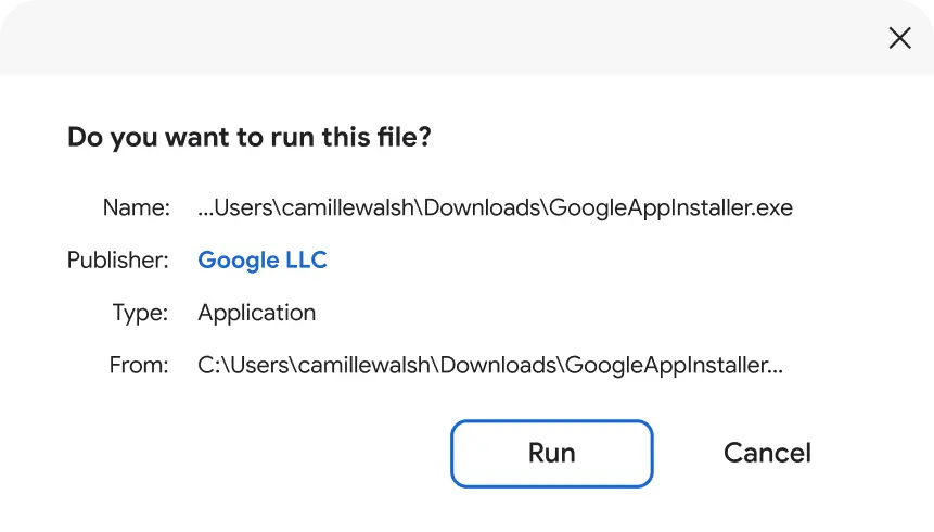 A Windows security warning dialog box.