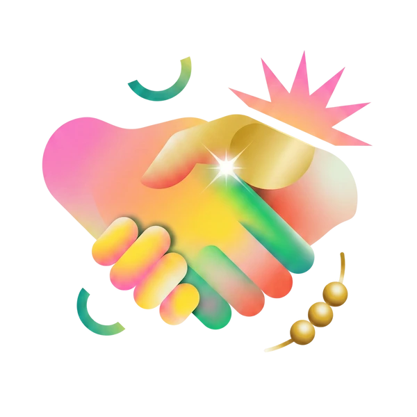 Image of colorful hands shaking.