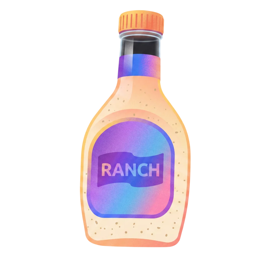 Image of a bottle of ranch dressing.